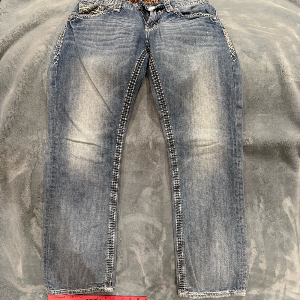 Rock Revival Slim Straight Blue Jeans